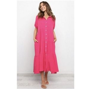 Petal & Pup Pink Midi Dress